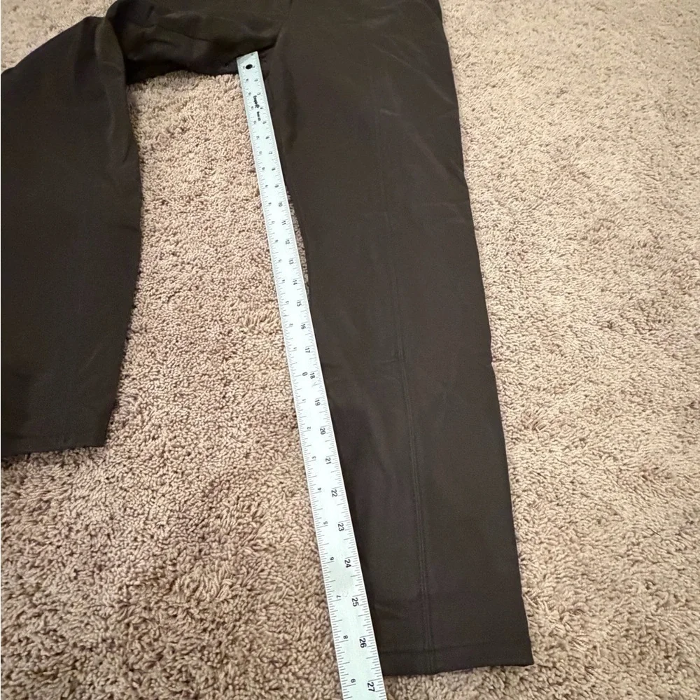 Large Kendall & Kylie faux leather pebbled leggings pants mulch brown stretchy